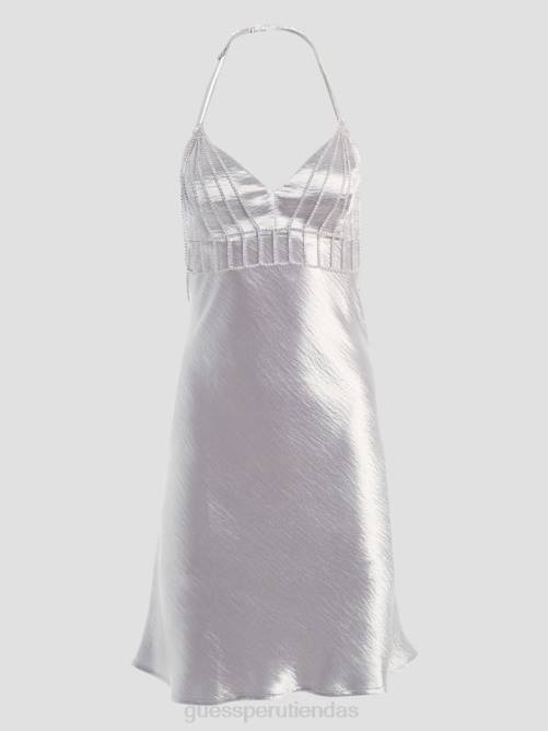 GUESS vestido eco edrea mujer 0P8X643 gris seda vestir
