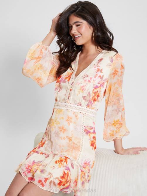 GUESS vestido eco elana floral mujer 0P8X355 catalina florece vestir