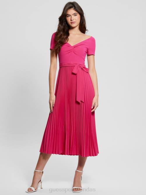 GUESS vestido eco erynn con cinturón mujer 0P8X293 rosa plena floración vestir