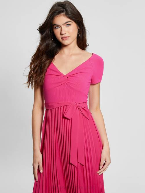 GUESS vestido eco erynn con cinturón mujer 0P8X293 rosa plena floración vestir