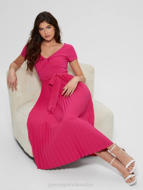 GUESS vestido eco erynn con cinturón mujer 0P8X293 rosa plena floración vestir