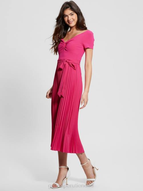 GUESS vestido eco erynn con cinturón mujer 0P8X293 rosa plena floración vestir