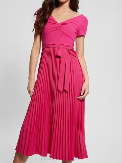 GUESS vestido eco erynn con cinturón mujer 0P8X293 rosa plena floración vestir