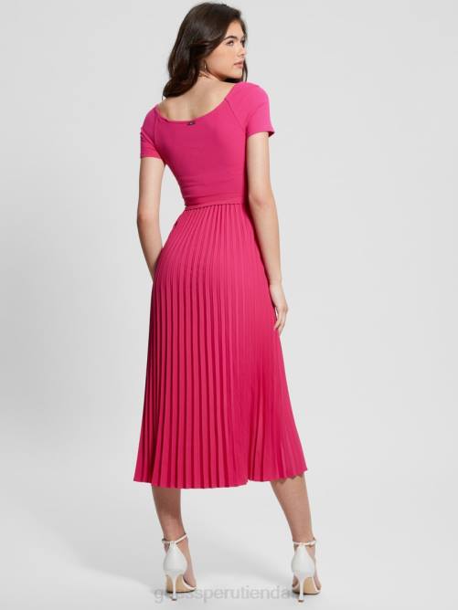 GUESS vestido eco erynn con cinturón mujer 0P8X293 rosa plena floración vestir