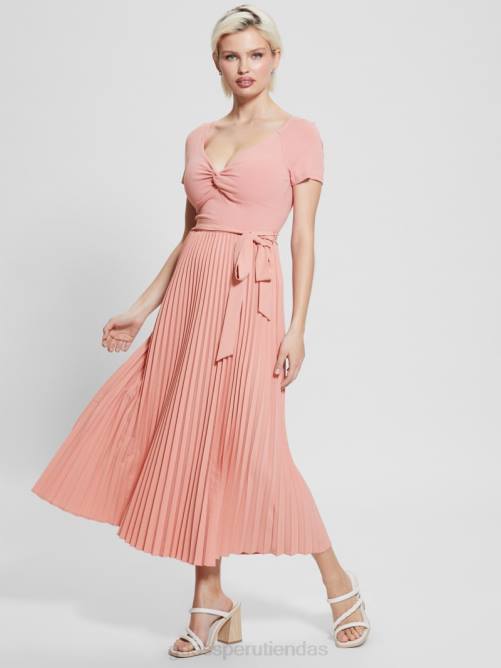 GUESS vestido eco erynn con cinturón mujer 0P8X294 rosa de verano vestir