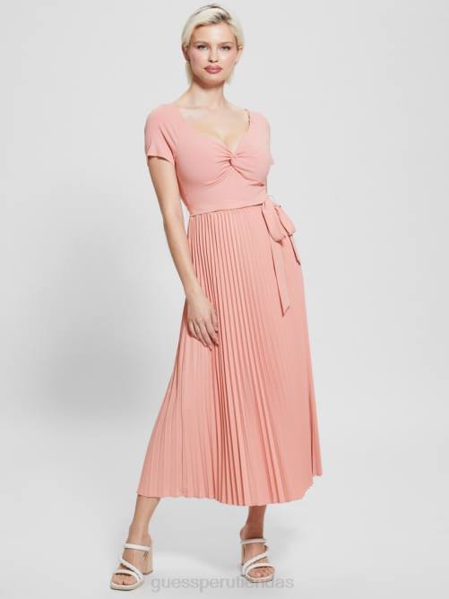 GUESS vestido eco erynn con cinturón mujer 0P8X294 rosa de verano vestir