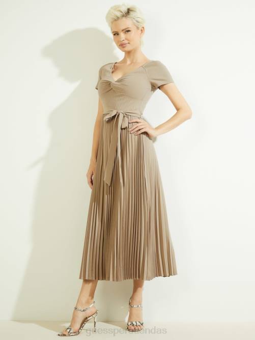 GUESS vestido eco erynn con cinturón mujer 0P8X302 arcilla de verano vestir