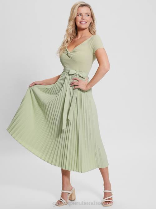 GUESS vestido eco erynn con cinturón mujer 0P8X676 perdido en tomillo vestir