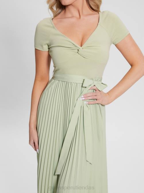 GUESS vestido eco erynn con cinturón mujer 0P8X676 perdido en tomillo vestir