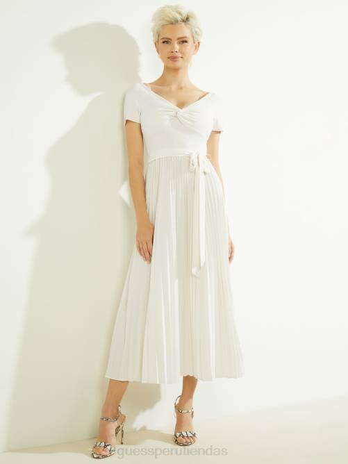GUESS vestido eco erynn con cinturón mujer 0P8X789 blanco crema vestir