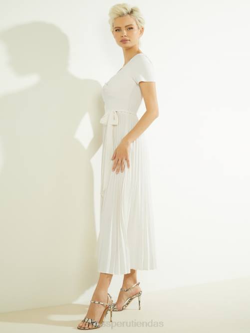 GUESS vestido eco erynn con cinturón mujer 0P8X789 blanco crema vestir