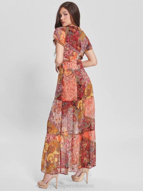 GUESS vestido eco paisley vera mujer 0P8X838 estampado de campos paisley vestir