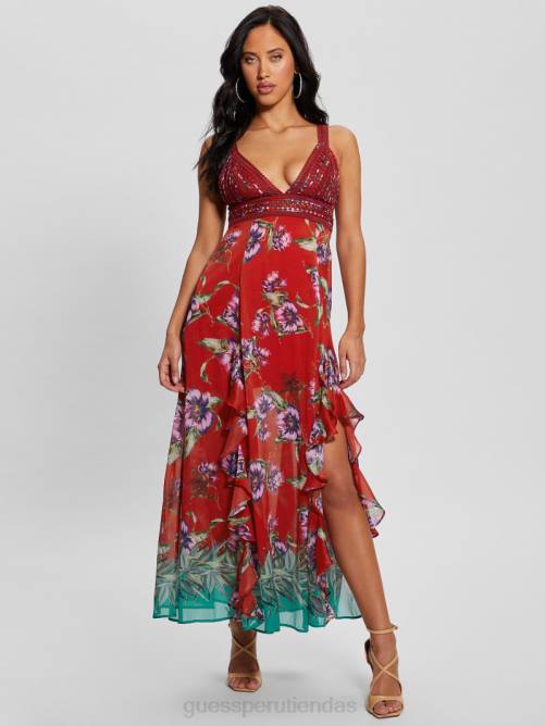 GUESS vestido eco serena mujer 0P8X373 borde de terazza vestir