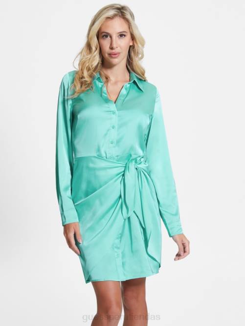 GUESS vestido ecológico alya mujer 0P8X319 nueva piscina azul vestir