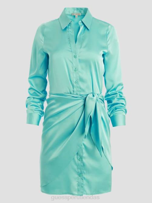 GUESS vestido ecológico alya mujer 0P8X319 nueva piscina azul vestir
