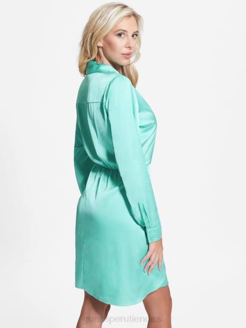 GUESS vestido ecológico alya mujer 0P8X319 nueva piscina azul vestir