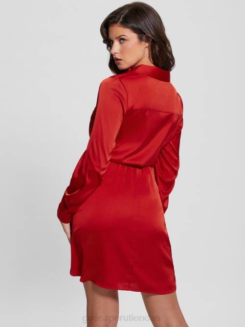 GUESS vestido ecológico alya mujer 0P8X322 hoguera roja vestir