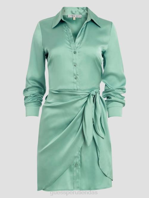 GUESS vestido ecológico alya mujer 0P8X459 verde vital vestir