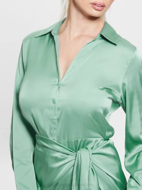GUESS vestido ecológico alya mujer 0P8X459 verde vital vestir