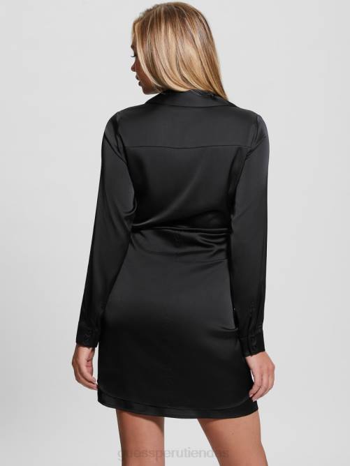 GUESS vestido ecológico alya mujer 0P8X565 negro vestir