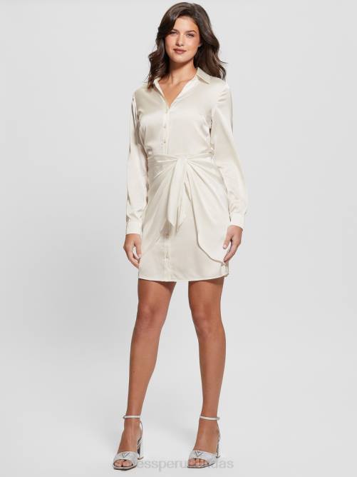GUESS vestido ecológico alya mujer 0P8X584 blanco crema vestir