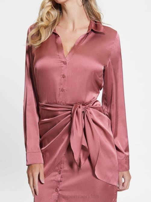 GUESS vestido ecológico alya mujer 0P8X707 malva antiguo vestir