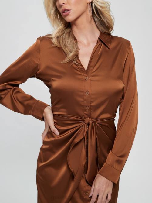 GUESS vestido ecológico alya mujer 0P8X767 hoja marrón vestir