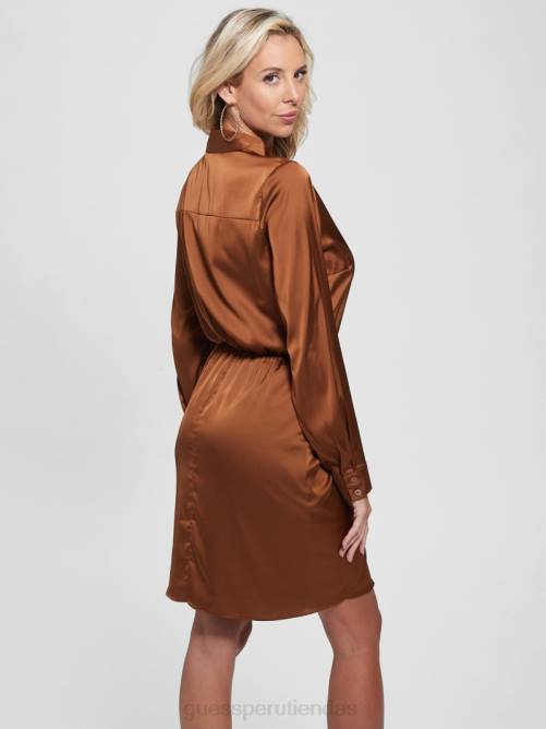 GUESS vestido ecológico alya mujer 0P8X767 hoja marrón vestir