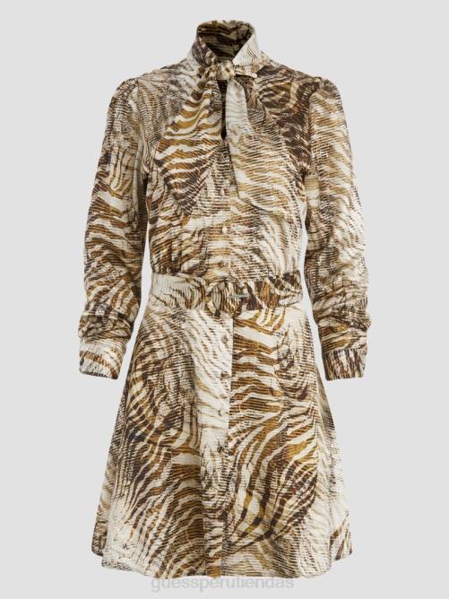 GUESS vestido ecológico mireille mujer 0P8X866 estampado de tigre del bosque vestir