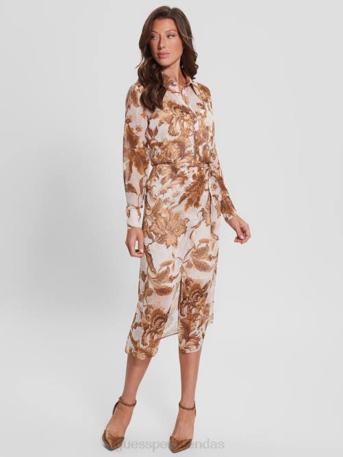 GUESS vestido estampado eco lama mujer 0P8X832 porcelana estampado floral br vestir