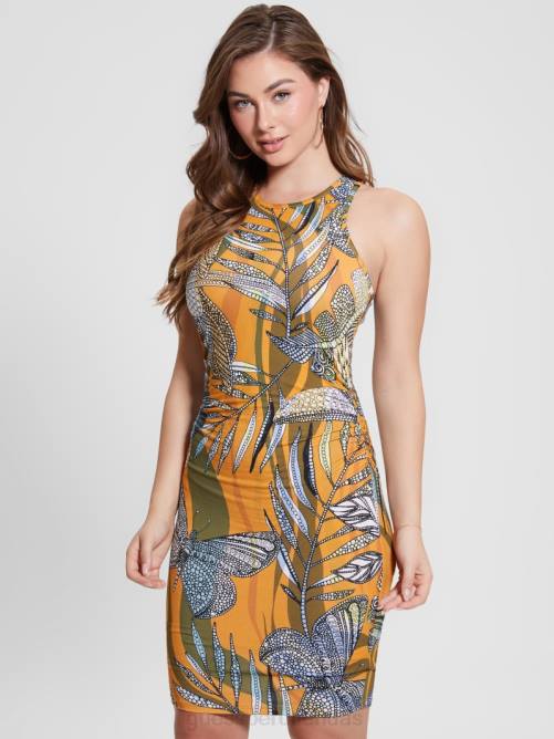 GUESS vestido estampado tansy mujer 0P8X414 arcilla batik tucán vestir