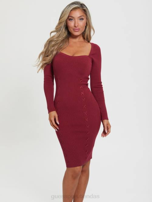 GUESS vestido estilo suéter eco margot mujer 0P8X596 jugo de remolacha rojo vestir