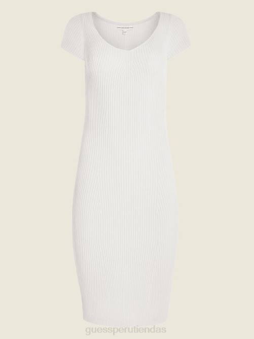 GUESS vestido estilo suéter midi lynx mujer 0P8X703 paloma blanca vestir