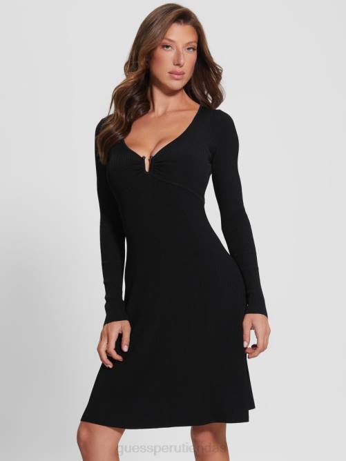 GUESS vestido estilo suéter midi olivia mujer 0P8X646 negro vestir
