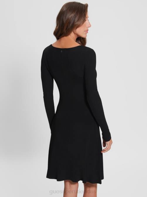 GUESS vestido estilo suéter midi olivia mujer 0P8X646 negro vestir