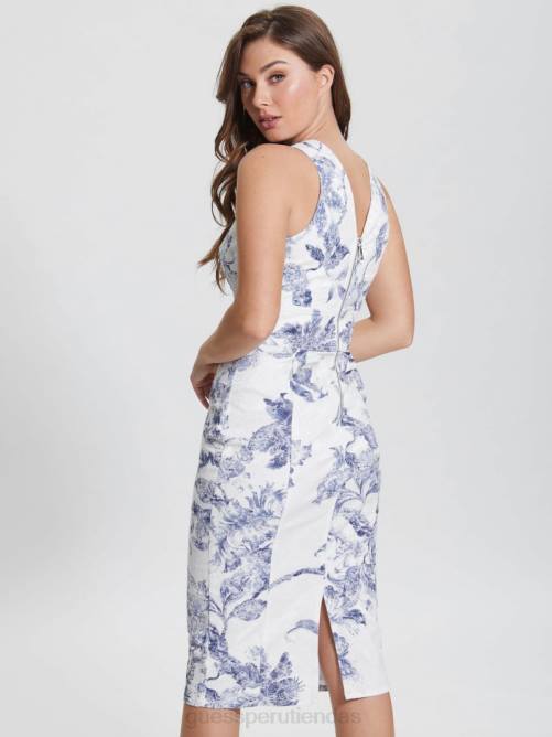 GUESS vestido floral isabela mujer 0P8X456 flor de porcelana vestir