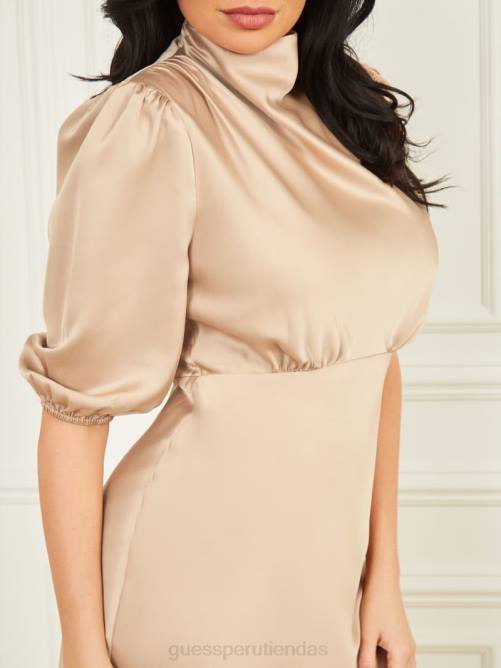 GUESS vestido gracie mujer 0P8X627 color pardo leonado vestir