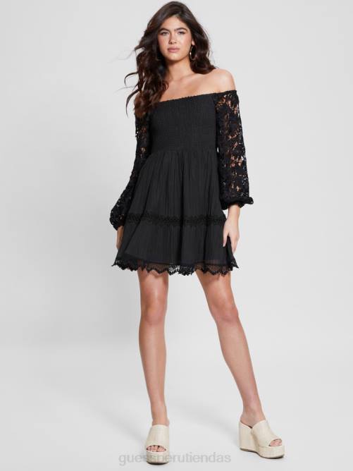 GUESS vestido katerina ecológico con hombros descubiertos mujer 0P8X333 negro vestir