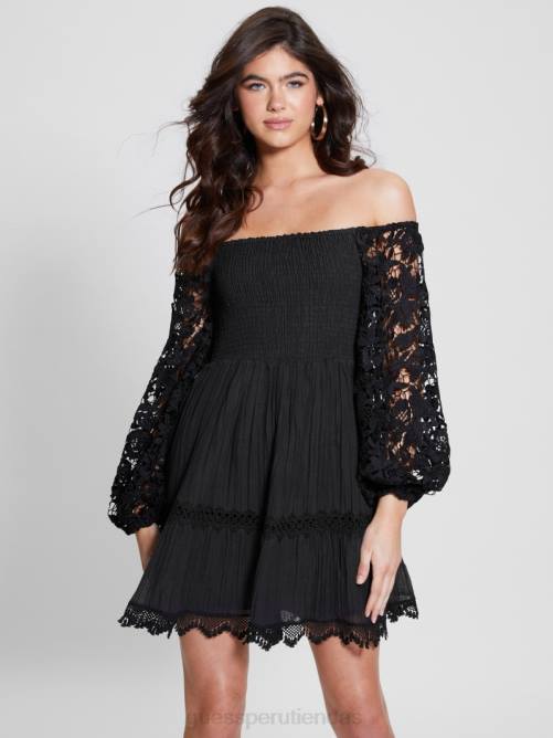GUESS vestido katerina ecológico con hombros descubiertos mujer 0P8X333 negro vestir