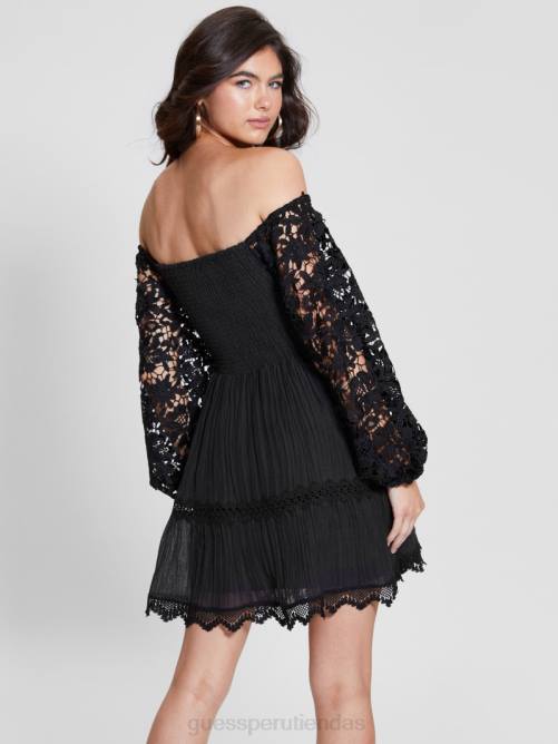 GUESS vestido katerina ecológico con hombros descubiertos mujer 0P8X333 negro vestir