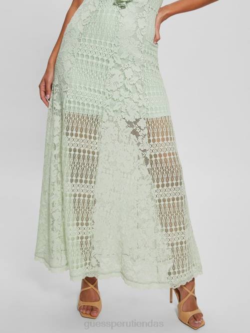 GUESS vestido largo de encaje kellie mujer 0P8X309 helecho polvoriento multi vestir