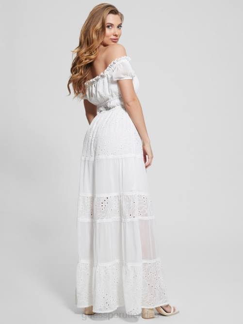 GUESS vestido largo eco zena mujer 0P8X332 blanco puro vestir
