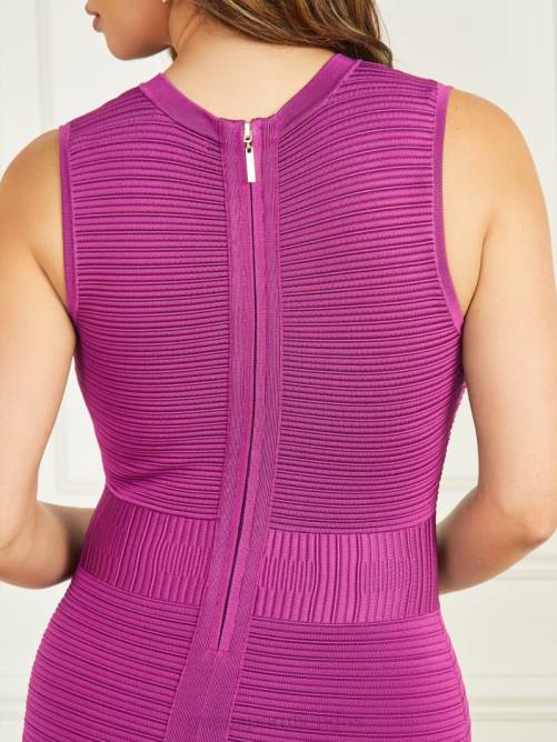 GUESS vestido mabel vendaje mujer 0P8X413 Flor violeta vestir