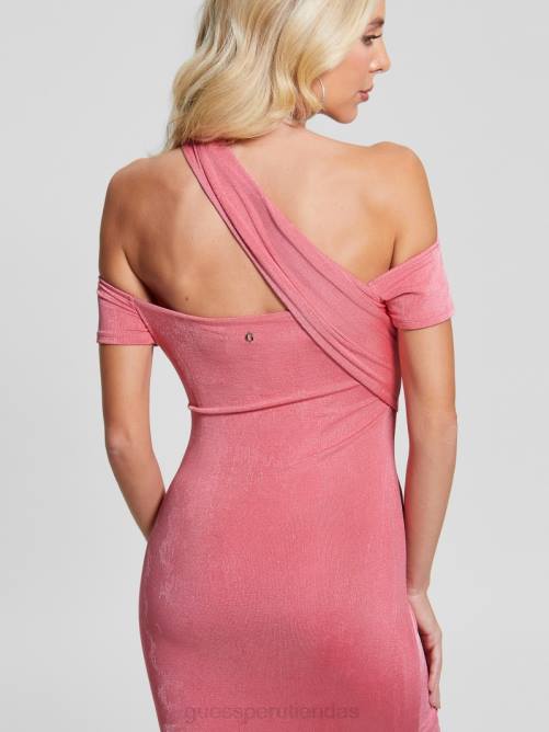 GUESS vestido malori con tirantes retorcidos mujer 0P8X576 rosa deriva vestir