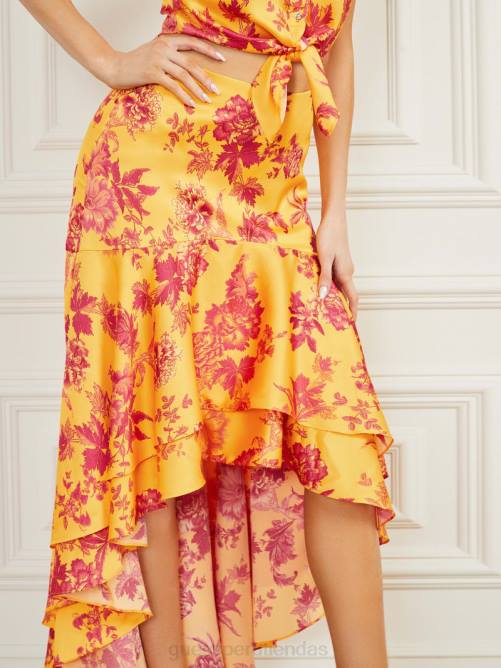 GUESS vestido midi emaya mujer 0P8X529 impresión del Edén vestir