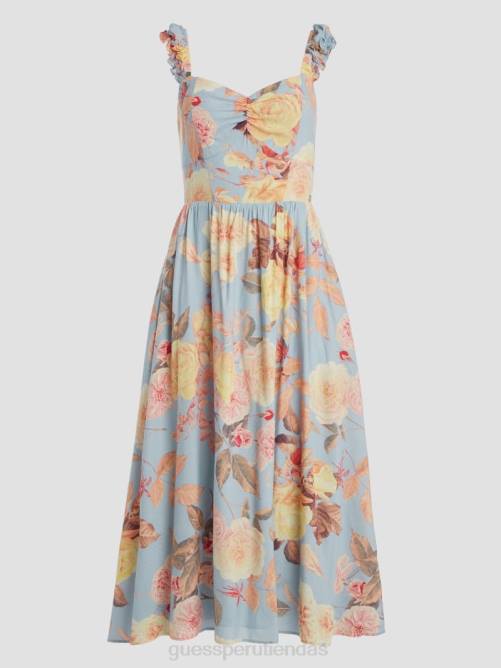 GUESS vestido midi susana mujer 0P8X451 flor de durazno vestir