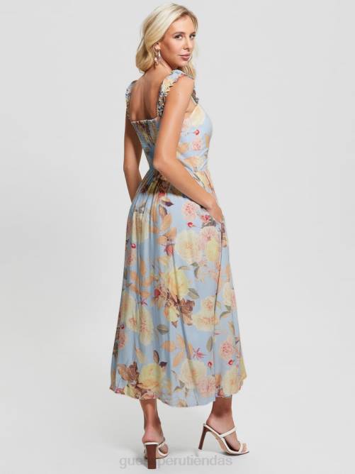 GUESS vestido midi susana mujer 0P8X451 flor de durazno vestir