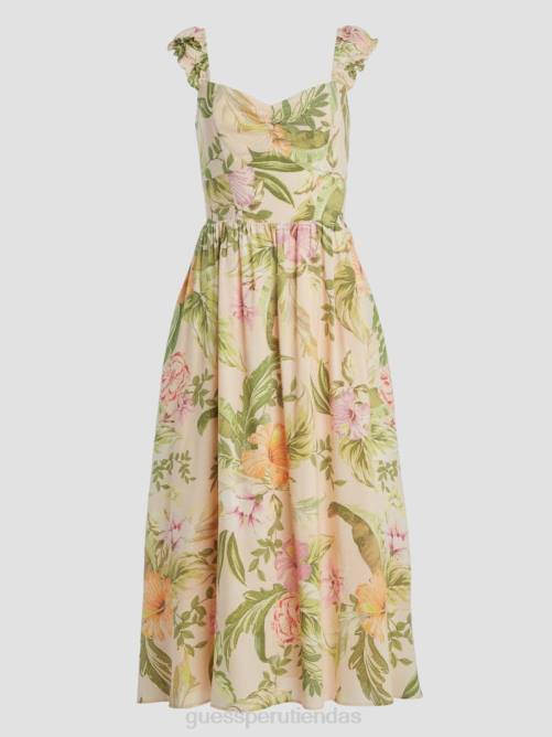 GUESS vestido midi susana mujer 0P8X685 hibisco reliquia vestir