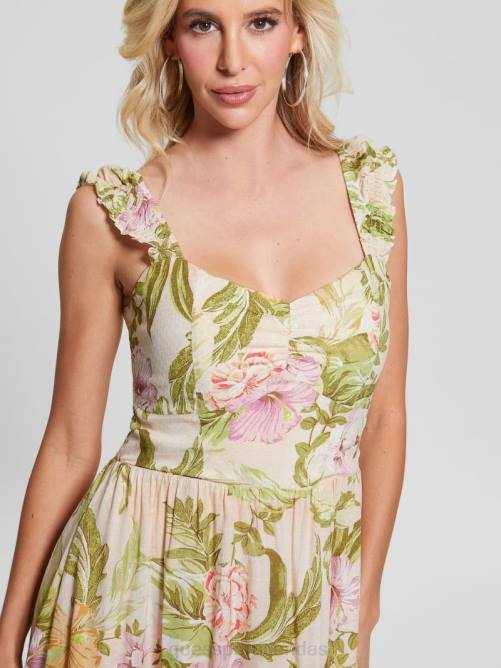 GUESS vestido midi susana mujer 0P8X685 hibisco reliquia vestir