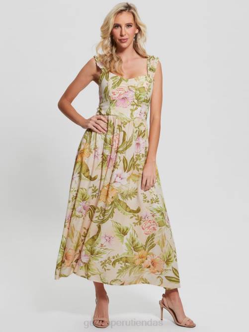 GUESS vestido midi susana mujer 0P8X685 hibisco reliquia vestir